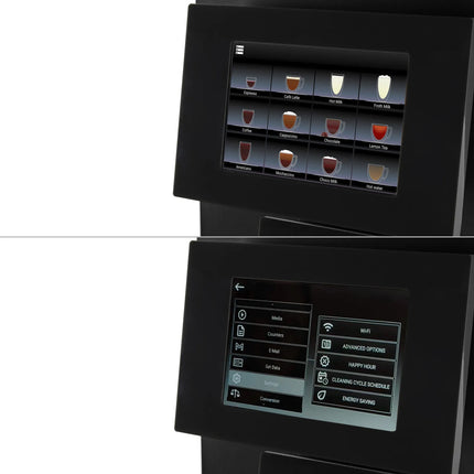 GGM Gastro Commercial Bean to Cup Coffee Machine - 30 Drink Options - 25.4 cm Touchscreen - 2 Bean Hopper(s) & 2 Instant Canister(s) - incl. Fresh Milk System for 2 Milk Types