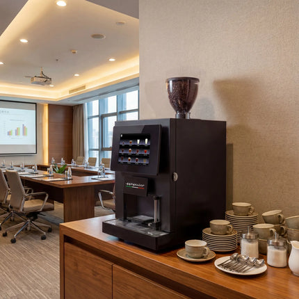 GGM Gastro Commercial Bean to Cup Coffee Machine - 30 Drink Options - 25.4 cm Touchscreen - 1 Bean Hopper & 2 Instant Canisters - incl. Fresh Milk System