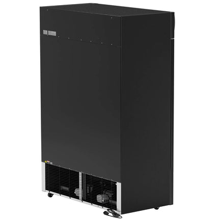 GGM Gastro Commercial Beverage Display Fridge - 1295mm - 880 Litres - with 2 sliding glass doors - LED lighting - digital controller with temperature display - Black - UK Plug - Temperature range 2 to 8 °C