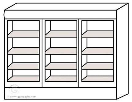 GGM Gastro Commercial Beverage Display Fridge - 2081mm - 2030 Litres - with 3 hinged glass doors - LED lighting - digital controller with temperature display - Temperature range 4 to 8 °C