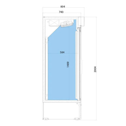 GGM Gastro Commercial Beverage Display Fridge - 2081mm - 2030 Litres - with 3 hinged glass doors - LED lighting - digital controller with temperature display - Temperature range 4 to 8 °C