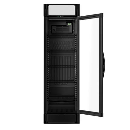 GGM Gastro Commercial Beverage Display Fridge - 595mm - 347 Litres - with 1 hinged glass door - LED lighting - Temperature range 2 to 10 °C