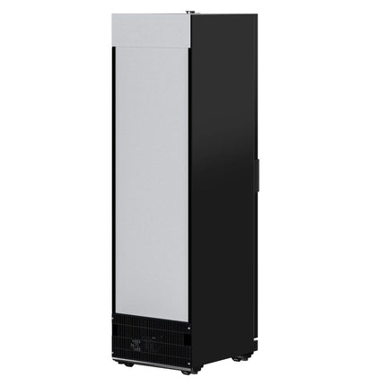 GGM Gastro Commercial Beverage Display Fridge - 595mm - 569 Litres - with 1 hinged glass door - LED lighting - Black - Temperature range 0 to 7 °C