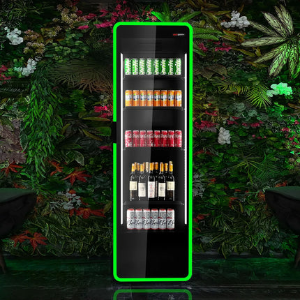 GGM Gastro Commercial Beverage Display Fridge - 670mm - 550 Litres - 1 hinged glass door - LED lighting - Temperature range 1 to 7 °C - Black