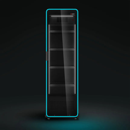 GGM Gastro Commercial Beverage Display Fridge - 670mm - 550 Litres - 1 hinged glass door - LED lighting - Temperature range 1 to 7 °C - Black