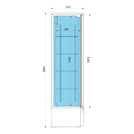GGM Gastro Commercial Beverage Display Fridge - 900mm - 435 Litres - with 2 hinged glass doors - LED lighting - digital controller with temperature display - Black - Temperature range 4 to 12 °C