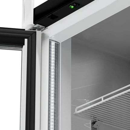 GGM Gastro Commercial Beverage Display Fridge - 925mm - 630 Litres - with 2 hinged glass doors - LED lighting - digital controller with temperature display - Temperature range 2 to 8 °C
