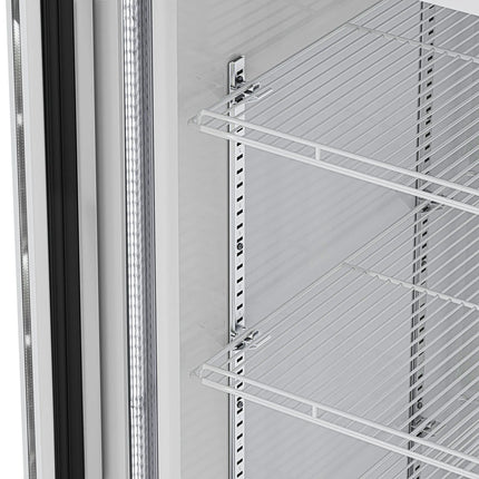 GGM Gastro Commercial Beverage Display Fridge - 925mm - 630 Litres - with 2 hinged glass doors - LED lighting - digital controller with temperature display - Temperature range 2 to 8 °C
