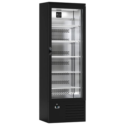 GGM Gastro Commercial Beverage Display Fridge - LED lighting - digital controller with temperature display - Black - Temperature range 4 to 12 °C