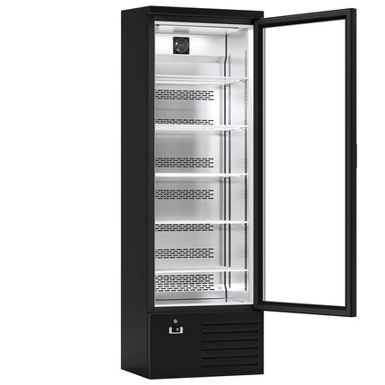 GGM Gastro Commercial Beverage Display Fridge - LED lighting - digital controller with temperature display - Black - Temperature range 4 to 12 °C