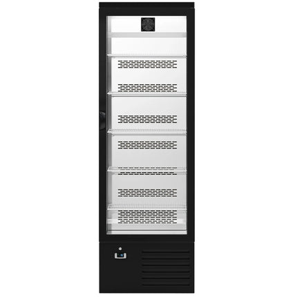 GGM Gastro Commercial Beverage Display Fridge - LED lighting - digital controller with temperature display - Black - Temperature range 4 to 12 °C