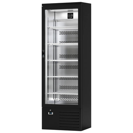 GGM Gastro Commercial Beverage Display Fridge - LED lighting - digital controller with temperature display - Black - Temperature range 4 to 12 °C