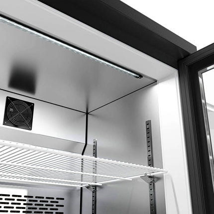 GGM Gastro Commercial Beverage Display Fridge - LED lighting - digital controller with temperature display - Black - Temperature range 4 to 12 °C