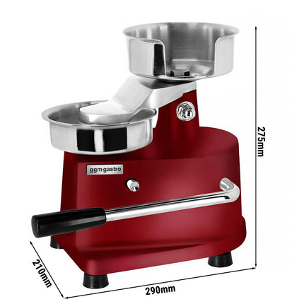 GGM Gastro Commercial Burger Press - Manual - Adjustable - Smooth - Red - Ø130mm - WITHOUT Patty mould