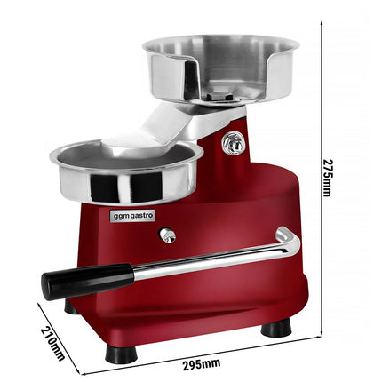 GGM Gastro Commercial Burger Press - Manual - Adjustable - Smooth - Red - Ø150mm - WITHOUT Patty mould