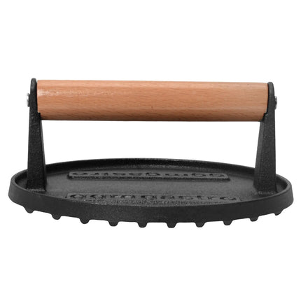 GGM Gastro Commercial Burger Press - Manual - Ribbed - Cast Iron - Ø175mm - WITHOUT Patty mould