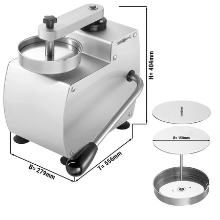 GGM Gastro Commercial Burger Press - Manual - Smooth - Ø150mm - incl. Patty mould Ø15cm