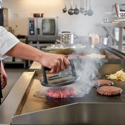 GGM Gastro Commercial Burger Press - Manual - Smooth - Cast Iron - Ø150mm - WITHOUT Patty mould
