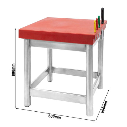 GGM Gastro Commercial Butcher Block - Polyethylene (HDPE) - 600x600mm - with Knife Holder