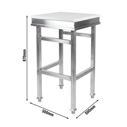GGM Gastro Commercial Butcher Block - Stainless Steel | Polyethylene (HDPE) - 500x500mm