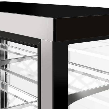 GGM Gastro Commercial cake display fridge - 1850L - 1800mm - Double glazing - square - with 3 adjustable shelves - rear sliding doors - for patisserie - Black