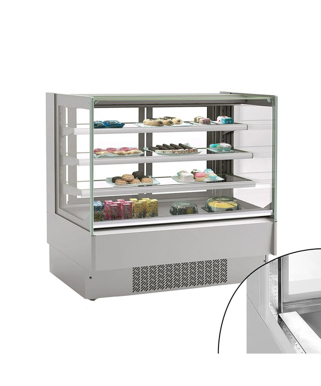 GGM Gastro Commercial cake display fridge - 274L - 978mm - Double glazing - with 3 adjustable shelves - rear sliding doors