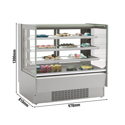 GGM Gastro Commercial cake display fridge - 274L - 978mm - Double glazing - with 3 adjustable shelves - rear sliding doors