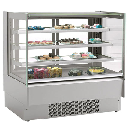 GGM Gastro Commercial cake display fridge - 274L - 978mm - Double glazing - with 3 adjustable shelves - rear sliding doors