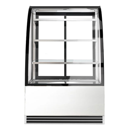 GGM Gastro Commercial cake display fridge - 304L - 900mm - Double glazing - with 3 glass shelves - rear sliding doors, 2 glass doors - for patisserie