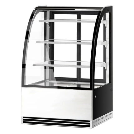 GGM Gastro Commercial cake display fridge - 304L - 900mm - Double glazing - with 3 glass shelves - rear sliding doors, 2 glass doors - for patisserie