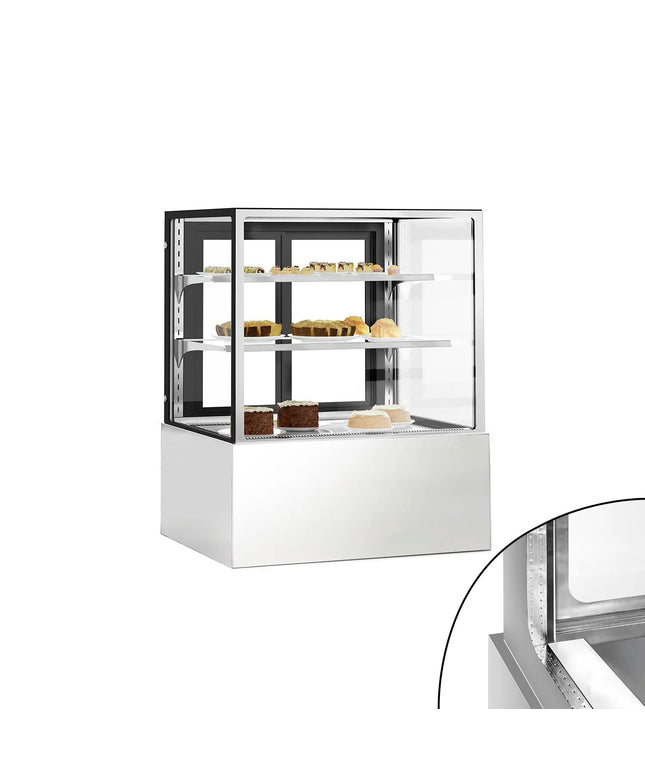 GGM Gastro Commercial cake display fridge - 343L - 900mm - Double glazing - with 2 glass shelves - rear sliding doors