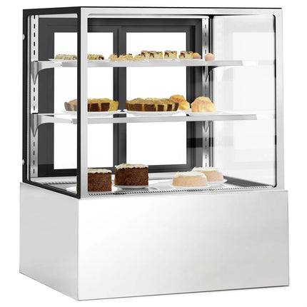 GGM Gastro Commercial cake display fridge - 343L - 900mm - Double glazing - with 2 glass shelves - rear sliding doors