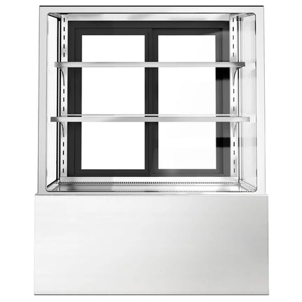 GGM Gastro Commercial cake display fridge - 343L - 900mm - Double glazing - with 2 glass shelves - rear sliding doors