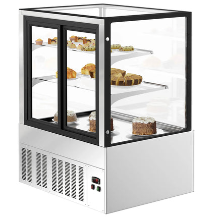 GGM Gastro Commercial cake display fridge - 343L - 900mm - Double glazing - with 2 glass shelves - rear sliding doors