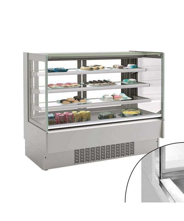 GGM Gastro Commercial cake display fridge - 365L - 1250mm - Double glazing - with 3 adjustable shelves - rear sliding doors