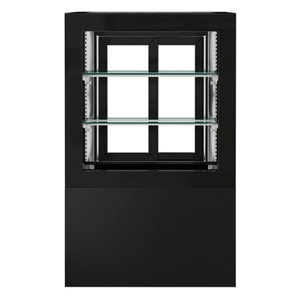 GGM Gastro Commercial cake display fridge - 370L - 810mm - Double glazing - square - rear sliding door - Black