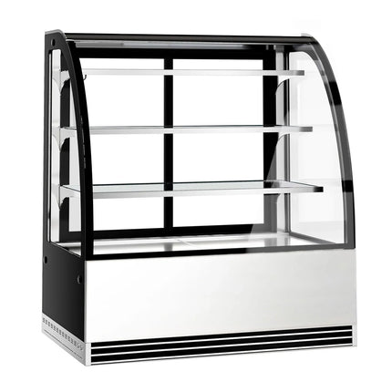 GGM Gastro Commercial cake display fridge - 414L - 1200mm - Double glazing - square - with 3 glass shelves - rear sliding doors - for patisserie