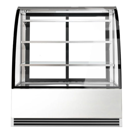 GGM Gastro Commercial cake display fridge - 414L - 1200mm - Double glazing - square - with 3 glass shelves - rear sliding doors - for patisserie