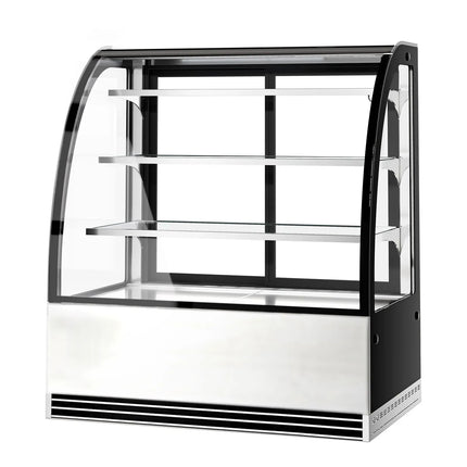 GGM Gastro Commercial cake display fridge - 414L - 1200mm - Double glazing - square - with 3 glass shelves - rear sliding doors - for patisserie