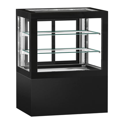 GGM Gastro Commercial cake display fridge - 470L - 1010mm - Double glazing - with 2 shelves - rear sliding glass doors - Black