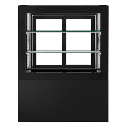 GGM Gastro Commercial cake display fridge - 470L - 1010mm - Double glazing - with 2 shelves - rear sliding glass doors - Black