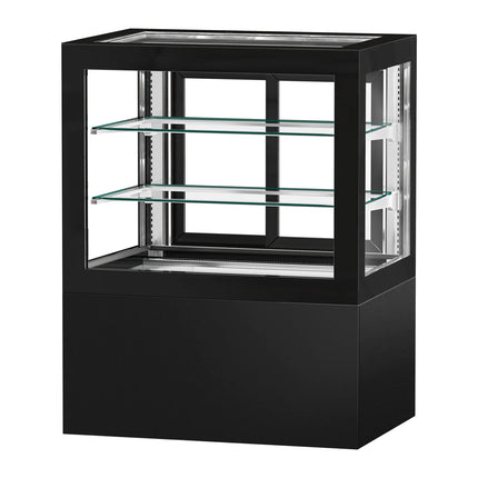 GGM Gastro Commercial cake display fridge - 470L - 1010mm - Double glazing - with 2 shelves - rear sliding glass doors - Black