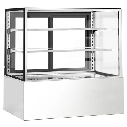 GGM Gastro Commercial cake display fridge - 470L - 1200mm - Double glazing - square - with 2 glass shelves - rear sliding doors