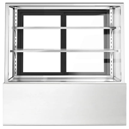 GGM Gastro Commercial cake display fridge - 470L - 1200mm - Double glazing - square - with 2 glass shelves - rear sliding doors