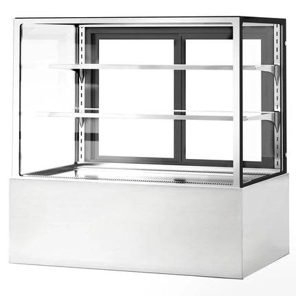 GGM Gastro Commercial cake display fridge - 470L - 1200mm - Double glazing - square - with 2 glass shelves - rear sliding doors