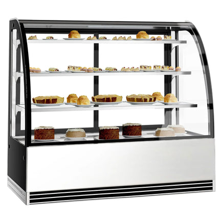 GGM Gastro Commercial cake display fridge - 524L - 1500mm - Double glazing - with 3 glass shelves - rear sliding doors