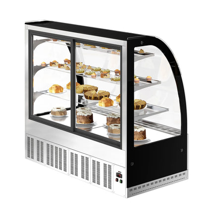 GGM Gastro Commercial cake display fridge - 524L - 1500mm - Double glazing - with 3 glass shelves - rear sliding doors