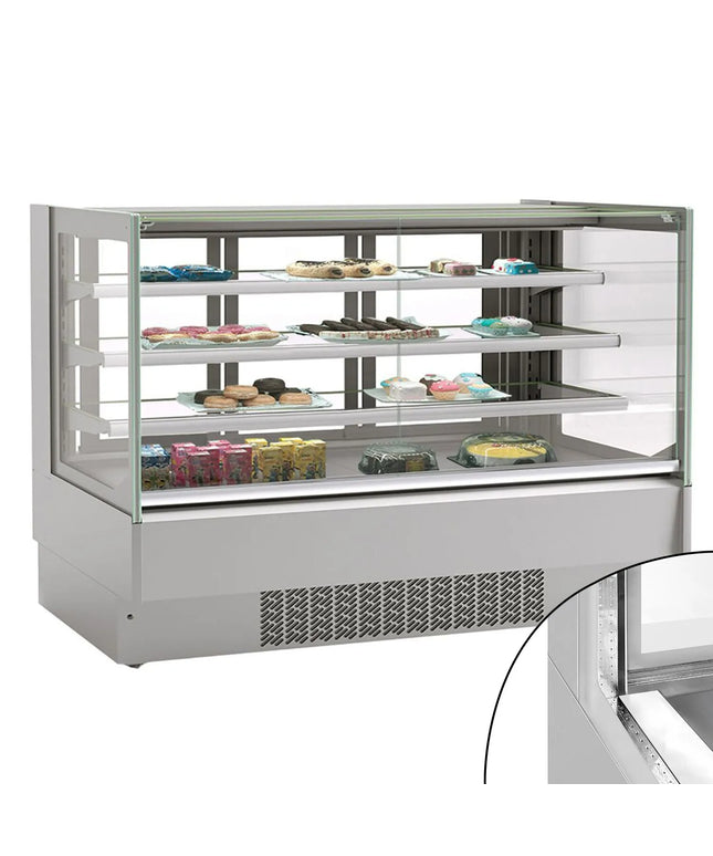 GGM Gastro Commercial cake display fridge - 548L - 1915mm - Double glazing - with 3 adjustable shelves - rear sliding doors