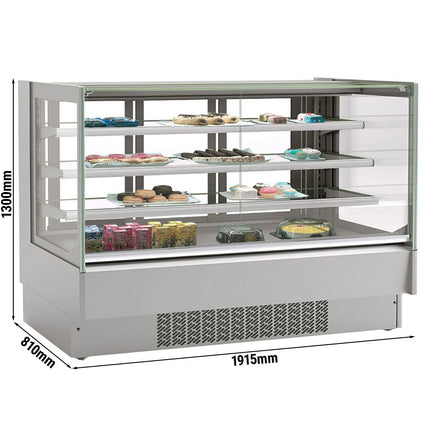 GGM Gastro Commercial cake display fridge - 548L - 1915mm - Double glazing - with 3 adjustable shelves - rear sliding doors