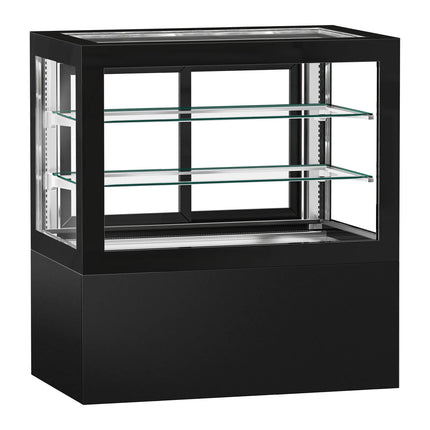 GGM Gastro Commercial cake display fridge - 570L - 1210mm - Double glazing - with 2 shelves - rear sliding glass door - Black